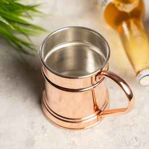 Mug en cuivre Orrizen 400 ml, réutilisable, passe au lave-vaisselle, style classique vintage, pour bière, café, thé, eau, idéal pour les fêtes et l'extérieur - Product Image 6