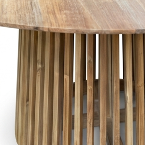 Table à manger ronde en acajou massif sur piétement, design moderne, 4 places, pour maison, villa, appartement - Product Image 4