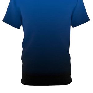 เสื้อยืดผู้ชายไล่เฉดสีน้ำเงินรอยัลถึงสีดำ แขนสั้น ทรงลำลอง คอกลม - Product Image 3