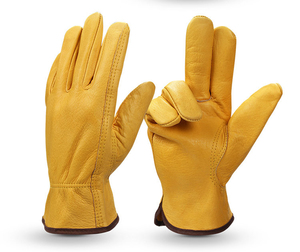 For Safety Gloves Yellow Smooth Durable Anti-Slip Straight Cuff Heat Resistant 12INCH General Purpose - Product Image 5