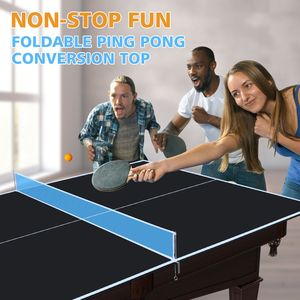Tavolo da Ping Pong Pieghevole e Portatile Nero 7*4ft di Medie Dimensioni con Piano Convertibile per Giochi al Coperto - Product Image 3