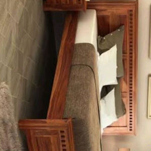 Cama Sencilla de Madera de Mango, Cama Matrimonial Grande para Recámara Principal, Cama para Bodas - Product Image 1