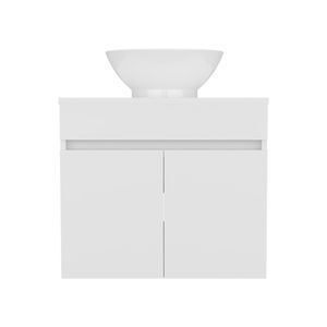 Manchester Two-Drawer Vessel <b>Sink</b> Vanity with Open <b>Shelf</b> White Bathroom Vanities - Product Image 6