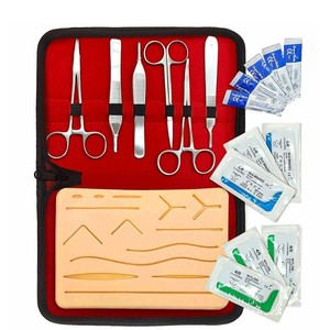 Kit de pratique de suture réutilisable, kit de simulation de suture chirurgicale avec peau d'entraînement en silicone et instruments en acier inoxydable - Product Image 3