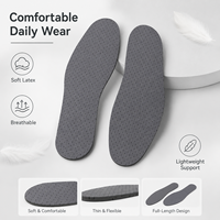 Semelles intérieures de sport en latex gris poreux anti-fatigue, à circulation d'air, pour une marche facile, fournisseur technique de premier plan