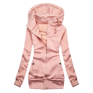 Felpe <span class=keywords><strong>con</strong></span> <span class=keywords><strong>Cappuccio</strong></span> Eleganti da Donna, Tinta Unita, Casual, <span class=keywords><strong>con</strong></span> Zip, Manica Lunga, Giacche <span class=keywords><strong>con</strong></span> <span class=keywords><strong>Cappuccio</strong></span> Femminili - Product Image 4