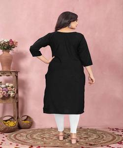 Kurti de Lujo de Algodón con Bordado de Tejido FANCY TESLA, Prenda Étnica Multicolor de Secado Rápido, para Uso Festivo, Precio al por Mayor - Product Image 3