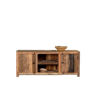 Vintage Reclaimed Solid Wood tv Cabinet Industrial Style With 2 Doors Natural Color Finish for Living Room Cabinets - Product Image 2