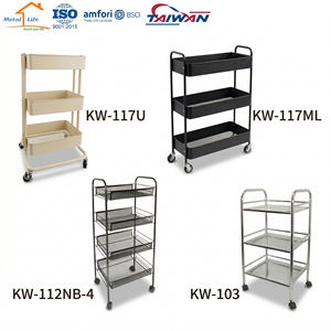 Made in Taiwan Multipurpose 3-Tier Wide Metal Utility Rolling Storage Cart for Home Kitchen <b>Trolley</b> - Product Image 5