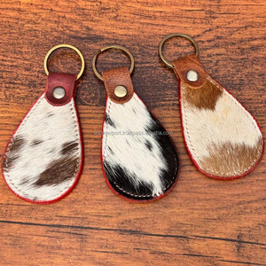 Nouveaux porte-clés occidentaux en cuir de vachette de haute qualité personnalisés cadeaux promotionnels en cuir véritable porte-clés de luxe à sublimation - Product Image 3