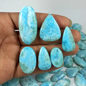 Radha Arts Natural Larimar Cabochon Lot Polished Blue Loose Gemstone 20-35mm 4-12g for Jewelry Making Wholesale From Rajasthan - Product Image 1