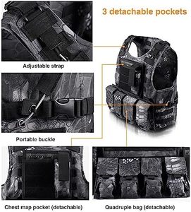 OEM Tactical Vest for <b>Men</b> Outdoor Gear Adjustable Chest Rig with Removable <b>Pouch</b> Vest Tactical Vest for Hunting and Survival - Product Image 4