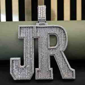 Pendentif Hip Hop entièrement serti de diamants de laboratoire, en acier inoxydable plaqué platine, DOPE JEWELLS, 30,58 CT, personnalisé, unisexe - Product Image 1