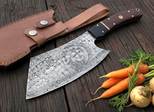 Cuchillo de Cocina de Acero de Damasco Forjado a Mano, Cuchillo de Chef con Hoja Fija de 7 Pulgadas y Mango de Madera, Personalizado y Ambidiestro - Product Image 6
