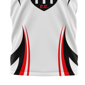 Soccer F.C. Camiseta de Fútbol Sublimada Unisex Blanca, Roja y Negra con Cuello en V, Manga Corta, Absorbe la Humedad, Corte Regular, para Adultos, Todas las Temporadas - Product Image 5