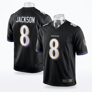 Maillot de football col en V pour homme For Jackson 8 Henry 22, 100 % polyester, séchage rapide, noir et blanc, manches courtes - Product Image 6