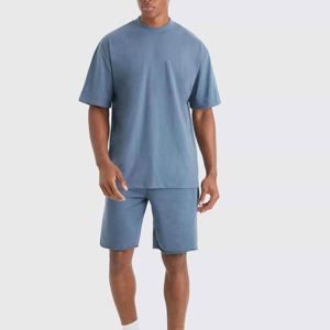 Ensemble deux pièces pour homme, t-shirt imprimé et short, mode estivale, coton respirant, tenue de sport décontractée, vente en gros - Product Image 3