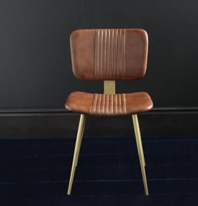 Silla de Hotel Moderna de Cuero PU con Patas Metálicas Cónicas, Respaldo Sólido, Diseño de Mediados de Siglo, Muebles Comerciales para Interiores - Product Image 2