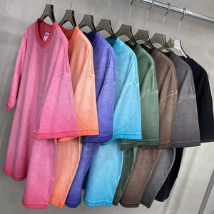 T-shirt délavé à la mode pour homme, idéal pour l'extérieur et l'été, en toile 100 % coton respirante - Product Image 4