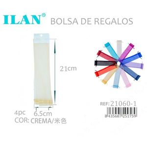 Sacchetti regalo in organza ILAN 21 cm x 6,5 cm colore crema 4 pezzi per regali - Product Image 3