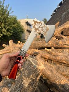 Hache à marteau la plus vendue - Manche en bois, lame en acier au carbone, longueur totale de 14,5 pouces, outil multifonctionnel pour le camping en plein air - Product Image 3