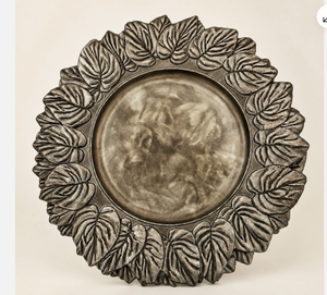 Assiette de présentation vintage en étain à motif de feuille, style antique, pour la décoration de table de mariage, vaisselle décorative, vente en gros - Product Image 4