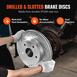 Kit Freni Anteriori e Posteriori con Dischi Forati e Scanalati per Dodge Ram 1500 07-2009 e Dodge Durango 06-2018, per Chrysler - Product Image 4