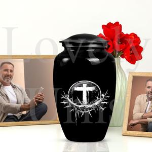 Urna Funeraria Católica Premium para Cenizas, Urna Conmemorativa Decorativa para Guardar Cenizas Humanas, Recuerdo Sagrado - Product Image 3