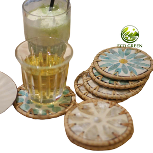 Posavasos Decorativo de Concha de Nácar Hecho a Mano de Primera Calidad, Accesorio de Mesa Estilo Costero, Tapete para Bebidas - Product Image 2
