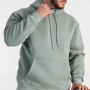 Men's Solid Color Hooded Sweatshirt Cotton Fleece Casual Pullover With Front Pocket Regular Fit Autumn Wear - Product Image 1