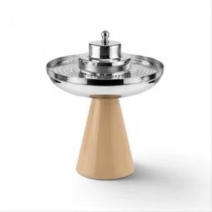 Brûleur d'encens conique en résine bleu azur – Caddy à bakhoor en maille chromée satinée motif étoile - Product Image 2