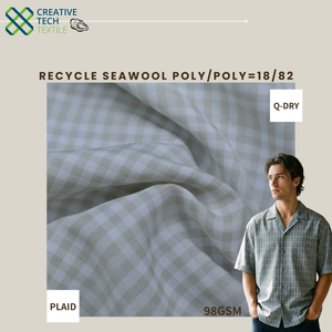 SWL-7G2145 Tissu tissé en laine de mer recyclée Poly/Poly=18/82 avec extensibilité mécanique pour chemises décontractées - Product Image 2