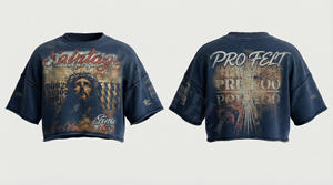 T-shirt Homme Hip Hop Streetwear Personnalisé Décontracté d'Été en Polaire Respirant Coupe Ample Col Rond Effet Vieilli Ourlet Brut Épaules Tombantes - Product Image 2