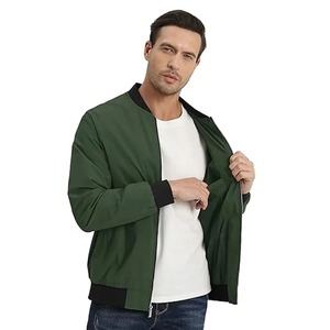 Men's Black With Brown PU Leather Sleeves Stand Collar Button Closure Casual Regular <b>Fit</b> Varsity <b>Jacket</b> Available For Sale - Product Image 5