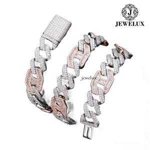 High Quality <b>Statement</b> <b>Necklace</b> 925 Silver Plated Moissanite Geometric Link Chain Luxury Party Jewelry Unisex For Sale - Product Image 3