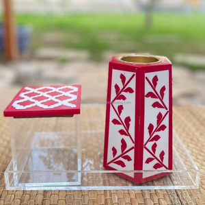 เตาอะคริลิคสีแดงสำหรับใช้เป็นของขวัญทางศาสนาสำหรับเดือนรอมฎอน mubkhar - Product Image 1