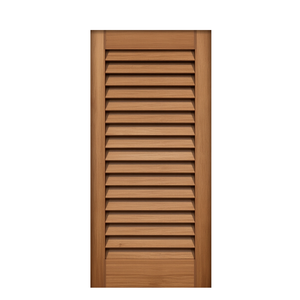 Decorative Rustic Solid Wood Louvered Doors with Natural Grain Finish for Bedroom Closet and Storage Applications - Product Image 1