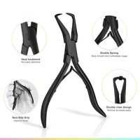 Kit d'outils professionnels de haute qualité pour extensions de cheveux, pinces pour extensions adhésives, aiguille à micro-anneaux en acier inoxydable, crochet de tirage