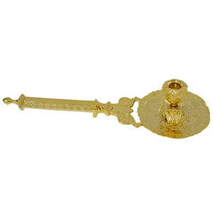 Candelero de Latón |   Candelabro Tradicional para Iglesia y Templo - DOUBLE VEE EXPORTS - Product Image 1