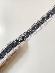 Cinta de encaje africana de poliéster bicolor GPO con borde de flecos y patrón de rayas bordado, ofertas al por mayor - Product Image 4