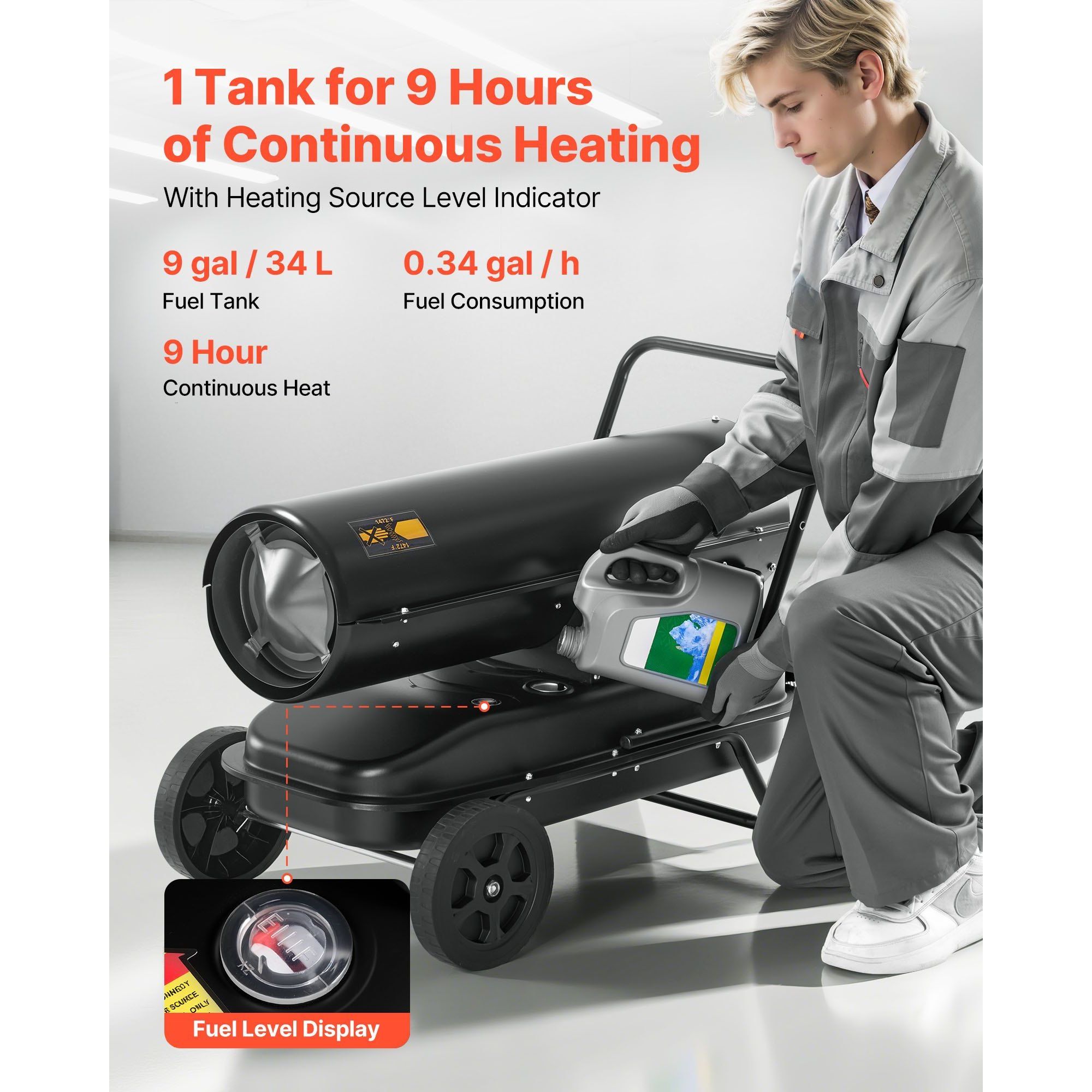Portable Torpedo Heater 125000 BTU Kerosene Diesel Construction
