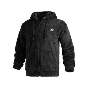 Sweat à capuche zippé intégral en polaire Sherpa moelleuse pour homme, coupe classique, chaud pour l'hiver, avec poche avant, vente en gros, écologique, fabriqué aux États-Unis - Product Image 1