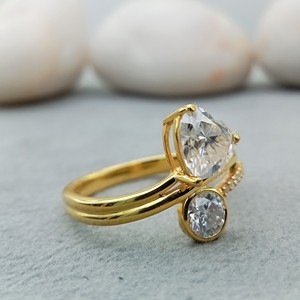 Anillo de Compromiso y Boda D'VINS JEWELS con Forma de Corazón, Diamante Cultivado en Laboratorio, Color D, Oro Rosa, Chapado en Oro Certificado - Product Image 3