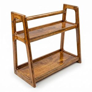Modern Wooden Double Tier Freestanding <b>Storage</b> Display <b>Rack</b> for Home <b>Kitchen</b> Spice Organizer with Multifunction Design - Product Image 1