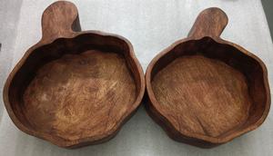 Linterna de decoración para el hogar con forma de cabeza de vaca de nogal oscuro moderno para temporada navideña artesanía a mano Mango madera Halloween vela relleno de cera - Product Image 5