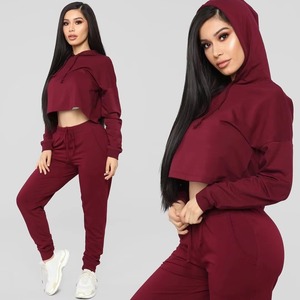 Ensemble de survêtement à capuche pour femmes, pantalon de jogging long avec poches, coupe ample décontractée, couleur unie, vêtements d'automne, matière en coton respirant - Product Image 6