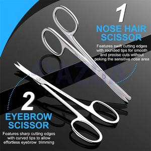 Tijeras de Acero Inoxidable para Vello Facial y Nariz, Punta Redonda Recta para Depilación de Cejas, Uso Doméstico y en Salón - Product Image 4