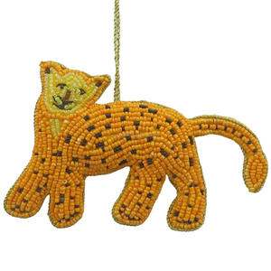 Ornement suspendu tendance en acier inoxydable Safari Spark, fait main, brodé de sequins en forme de lion, décoration de chambre d'enfant sur le thème de la jungle, cadeau d'exportation - Product Image 4