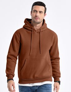 Sweat à capuche décontracté pour homme, haute qualité, 2026, style ample, en molleton 100% coton, grammage lourd, avec impression de logo personnalisé, couleur unie - Product Image 1