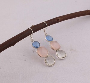 Handmade Multi-Gemstone <b>Earrings</b> 925 <b>Sterling</b> <b>Silver</b> Jewelry Manufacturer Wholesale Assorted Natural Stone Drop <b>Dangle</b> <b>Earrings</b> - Product Image 4